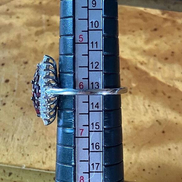 Natural Anthill Garnet Sterling Silver Ring Size 6 - Picture 8 of 9